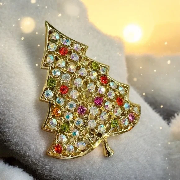 Vintage Kramer Christmas Tree Pin Brooch - Picture 1 of 10